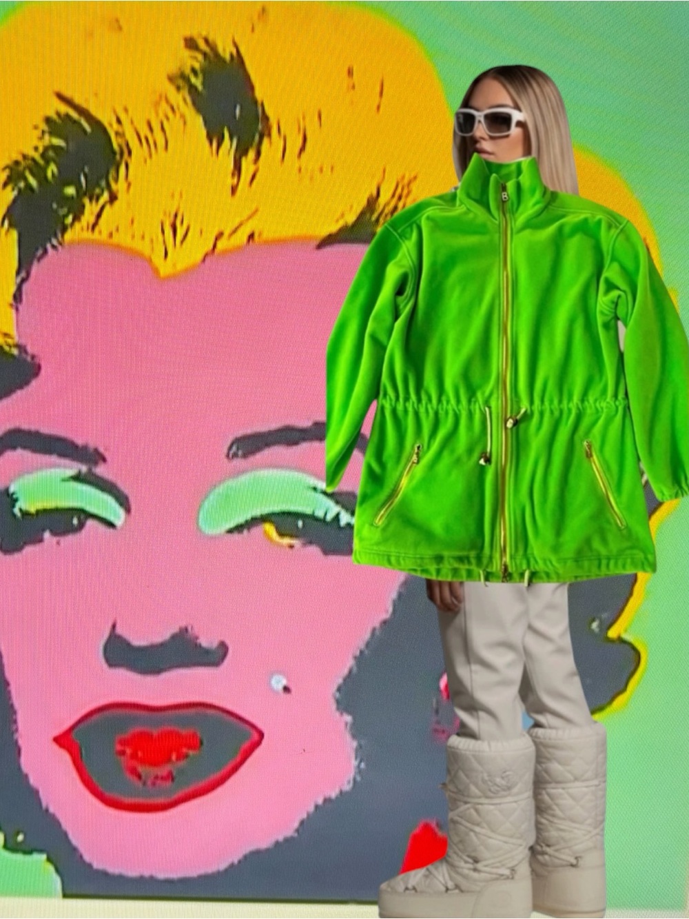 Bogner Lime Green Full-Zip Fleece Jacket